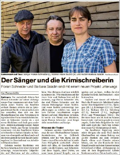 Der Sänger und die Krimischreiberin