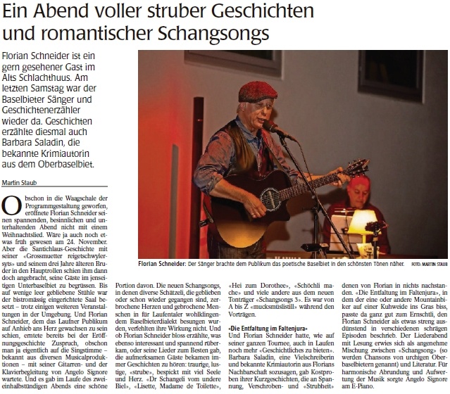 Konzert im „Alts Schlachthuus“ in Laufen