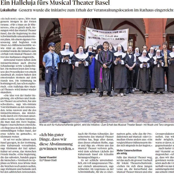 Ein Halleluja fürs Musical Theater Basel